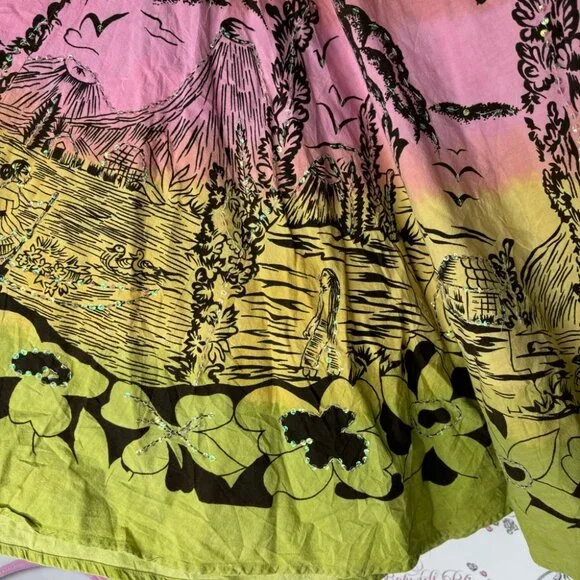 RDI Hawaii skirt sequin ombrΓ© pink orange yellow green sparkly shimmer volcano - Picture 4 of 15